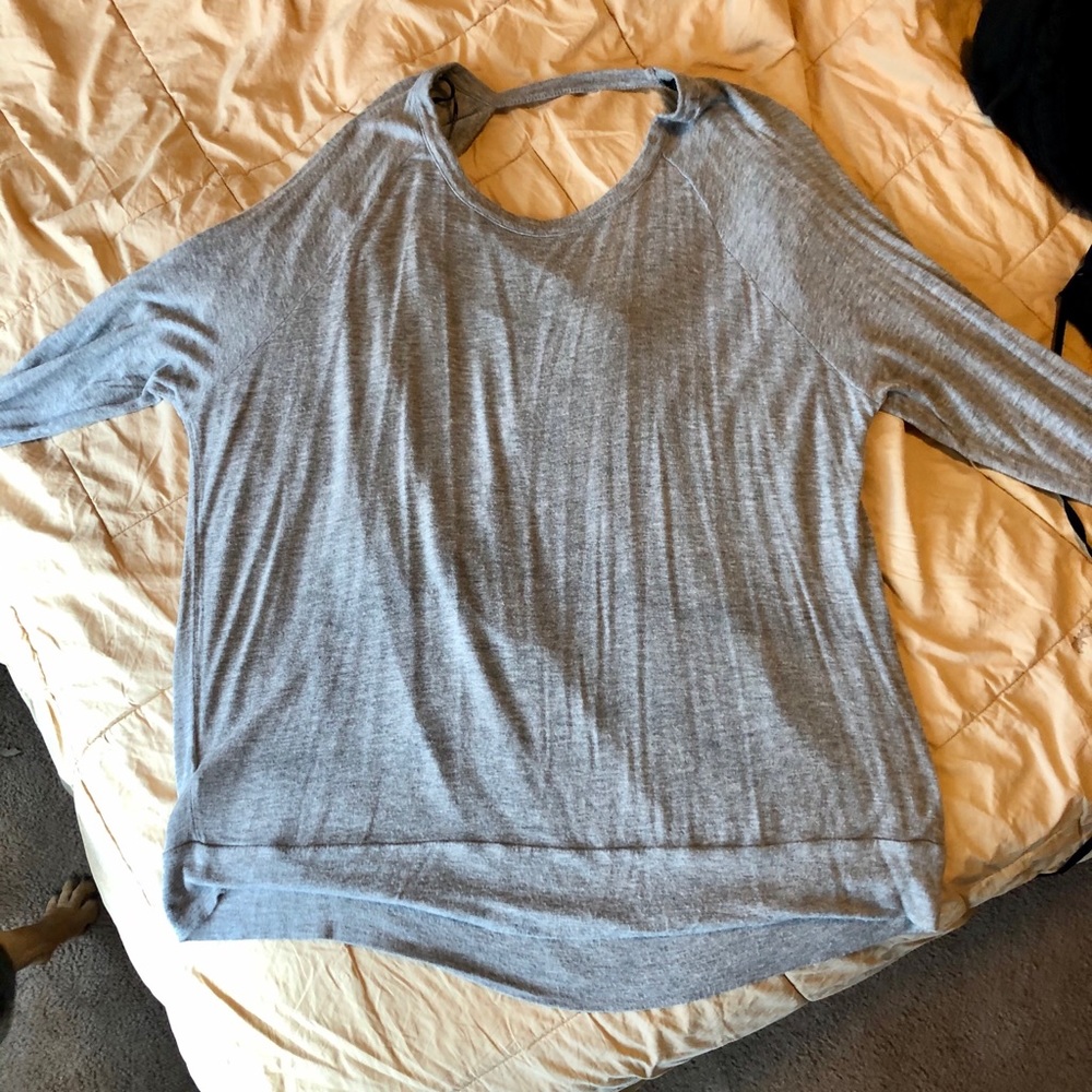 Plus size, grey active drape back top. FREE WITH PURCHASE JUST BUNDLE